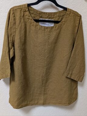 notPERFECTLINEN January Linen Top Honey XL